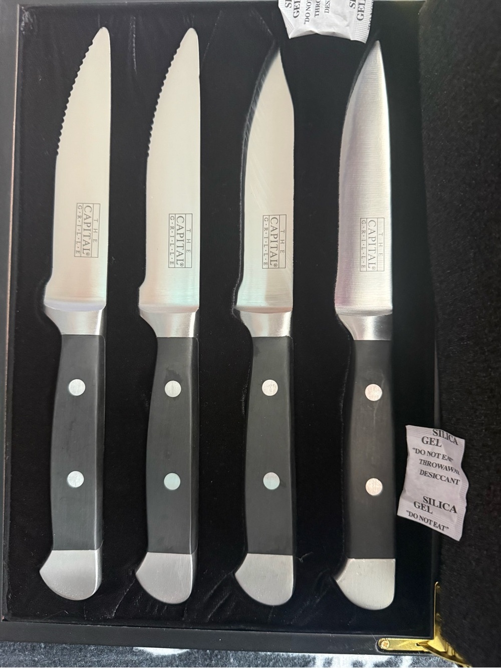The Capital Grill Premium Black Handle Stainless Steel Steak Knife Set 4 Pieces - Picture 9 of 9
